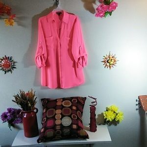 Womens Neon Pink Blouse